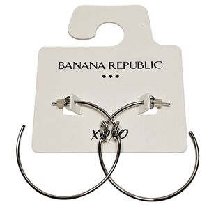 NWT Banana Republic Factory Store Tied Silver Tone Knot Hoop Fashion Earrings